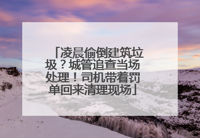 凌晨偷倒建筑垃圾？城管追查当场处理！司机带着罚单回来清理现场