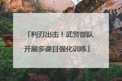 利刃出击！武警部队开展多课目强化训练