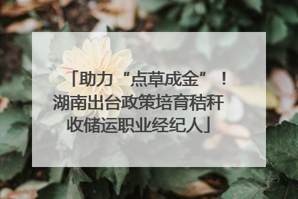 助力“点草成金”！湖南出台政策培育秸秆收储运职业经纪人