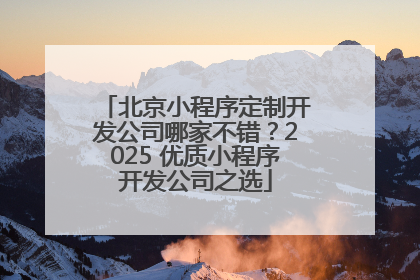 北京小程序定制开发公司哪家不错？2025 优质小程序开发公司之选