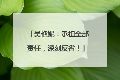 吴艳妮：承担全部责任，深刻反省！