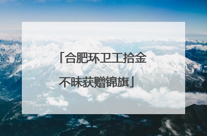 合肥环卫工拾金不昧获赠锦旗