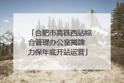 合肥市高铁西站综合管理办公室揭牌 力保年底开站运营