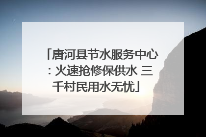 唐河县节水服务中心：火速抢修保供水 三千村民用水无忧