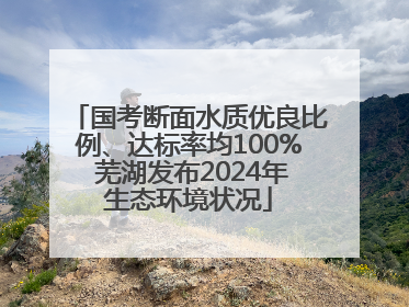 国考断面水质优良比例、达标率均100% 芜湖发布2024年生态环境状况