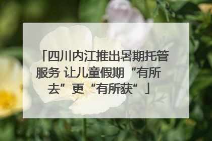 四川内江推出暑期托管服务 让儿童假期“有所去”更“有所获”