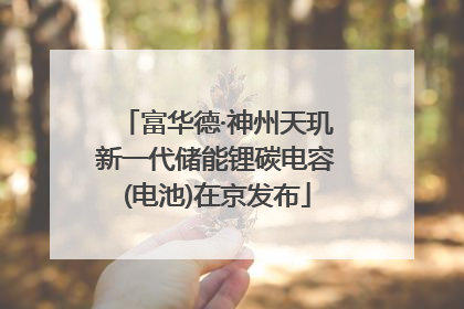 富华德·神州天玑新一代储能锂碳电容(电池)在京发布