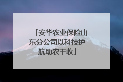 安华农业保险山东分公司以科技护航助农丰收