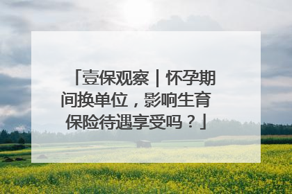 壹保观察｜怀孕期间换单位，影响生育保险待遇享受吗？