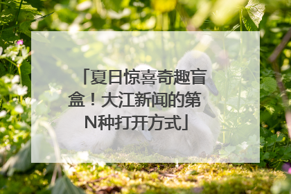 夏日惊喜奇趣盲盒！大江新闻的第N种打开方式