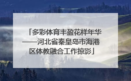 多彩体育丰盈花样年华——河北省秦皇岛市海港区体教融合工作掠影