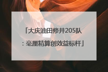大庆油田修井205队：毫厘精算创效益标杆