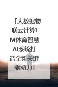 大数据物联云计算IM体育智慧AI系统打造全新关键驱动力