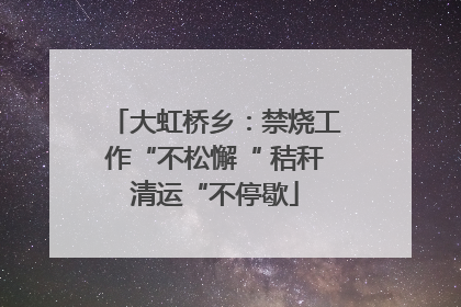 大虹桥乡：禁烧工作“不松懈“ 秸秆清运“不停歇