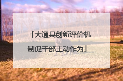 大通县创新评价机制促干部主动作为