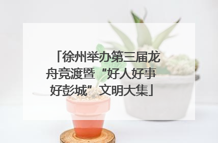 徐州举办第三届龙舟竞渡暨“好人好事好彭城”文明大集