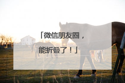微信朋友圈，能折叠了！