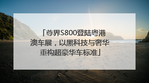 尊界S800登陆粤港澳车展，以黑科技与奢华重构超豪华车标准