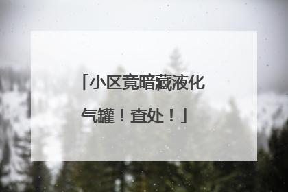 小区竟暗藏液化气罐！查处！