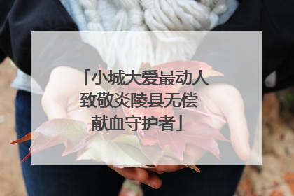 小城大爱最动人 致敬炎陵县无偿献血守护者