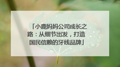 小鹿妈妈公司成长之路：从细节出发，打造国民信赖的牙线品牌
