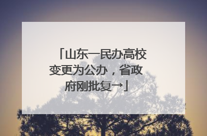 山东一民办高校变更为公办，省政府刚批复→