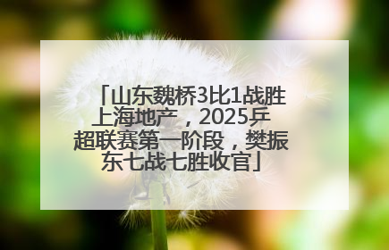 山东魏桥3比1战胜上海地产，2025乒超联赛第一阶段，樊振东七战七胜收官