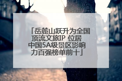 岳麓山跃升为全国顶流文旅IP 位居中国5A级景区影响力百强榜单前十