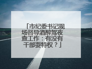 市纪委书记现场督导酒醉驾夜查工作：有没有干部耍特权？