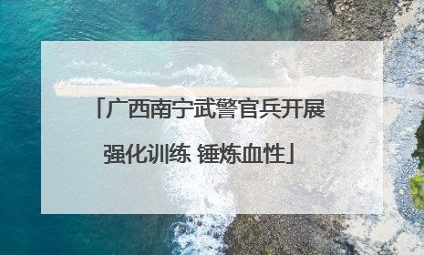 广西南宁武警官兵开展强化训练 锤炼血性