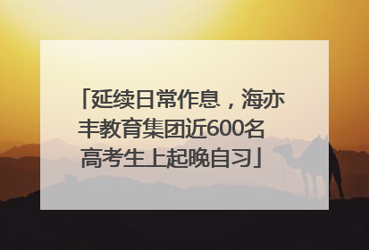 延续日常作息，海亦丰教育集团近600名高考生上起晚自习