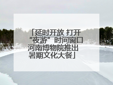 延时开放 打开“夜游”时间窗口 河南博物院推出暑期文化大餐