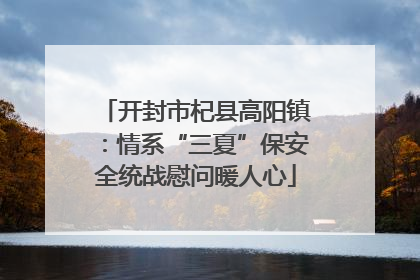 开封市杞县高阳镇：情系“三夏”保安全统战慰问暖人心