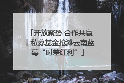 开放聚势 合作共赢丨私募基金抢滩云南蓝莓“时差红利”