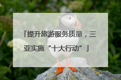 提升旅游服务质量，三亚实施“十大行动”