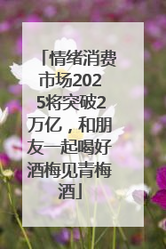 情绪消费市场2025将突破2万亿，和朋友一起喝好酒梅见青梅酒