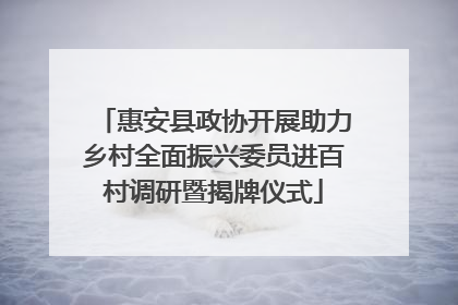 惠安县政协开展助力乡村全面振兴委员进百村调研暨揭牌仪式