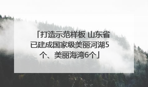 打造示范样板 山东省已建成国家级美丽河湖5个、美丽海湾6个