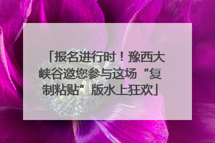 报名进行时！豫西大峡谷邀您参与这场“复制粘贴”版水上狂欢