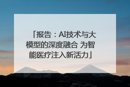 报告：AI技术与大模型的深度融合 为智能医疗注入新活力