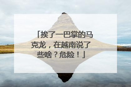 挨了一巴掌的马克龙，在越南说了些啥？危险！