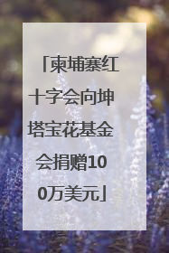 柬埔寨红十字会向坤塔宝花基金会捐赠100万美元