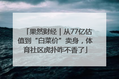 果然财经｜从77亿估值到“白菜价”卖身，体育社区虎扑咋不香了