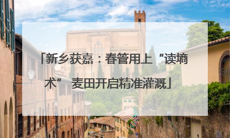 新乡获嘉：春管用上“读墒术” 麦田开启精准灌溉
