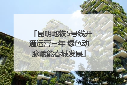 昆明地铁5号线开通运营三年 绿色动脉赋能春城发展