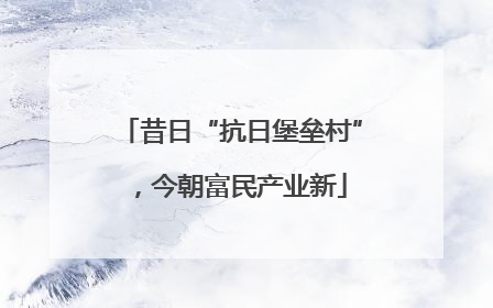 昔日“抗日堡垒村”，今朝富民产业新