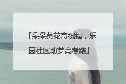 朵朵葵花寄祝福，乐园社区助梦高考路