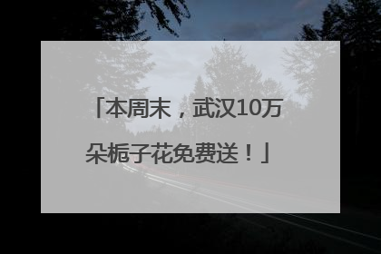 本周末，武汉10万朵栀子花免费送！