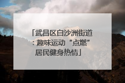 武昌区白沙洲街道：趣味运动“点燃”居民健身热情