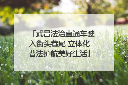 武昌法治直通车驶入街头巷尾 立体化普法护航美好生活